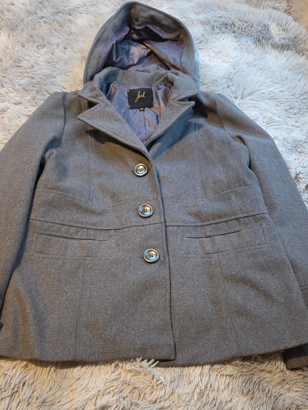 Jack by BB Dakota Gray Hooded Pea Coat